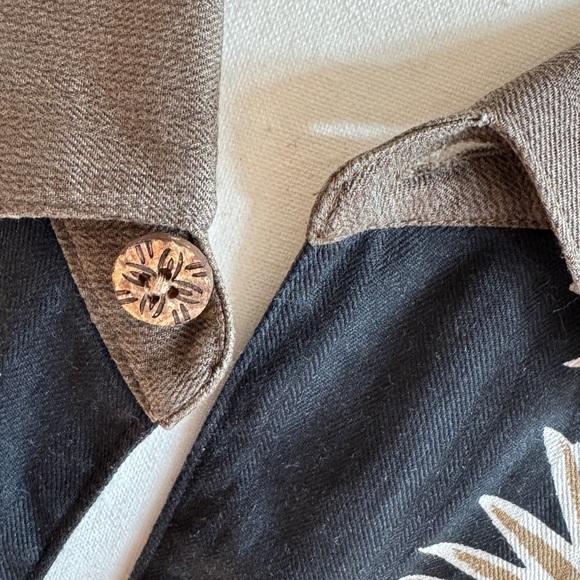 Shirt Brown and Black Floral Button-Up Shirt - Picture 6 of 10